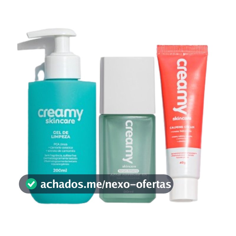 Kit Antiacne Básico - Gel de Limpeza + Acne Defense 5D + Gel-creme Hidratante Calmante - Calming Cream