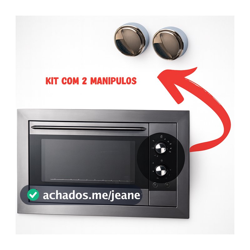Kit 2 Manipulador Botão Forno Elétrico Fischer Cromado Original