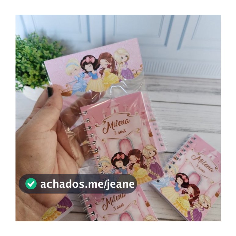 Kit festa 20 und bloquinhos personalizados Princesas