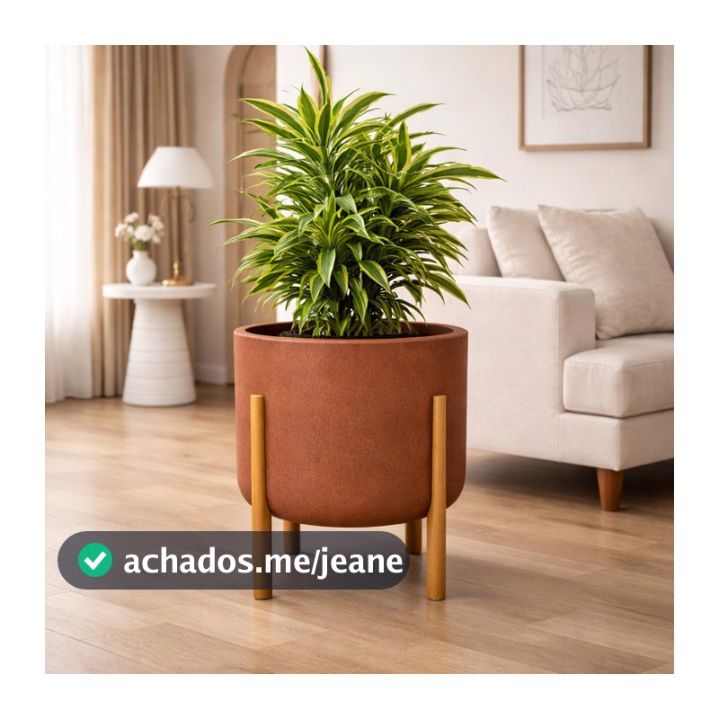 Vaso Para Plantas Com Suporte De Madeira Decoração Casa
