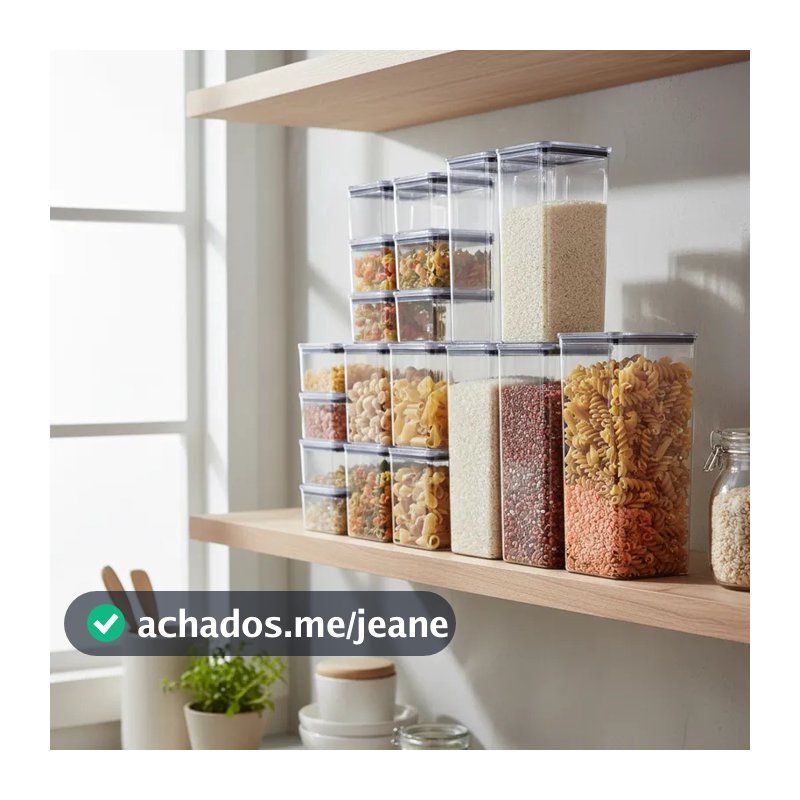 Kit 20 Potes Herméticos + BRINDE etiquetas identificadoras 2,3litros 1,1litro 480ml Organização