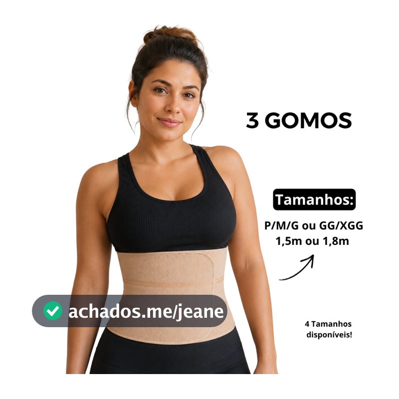 Faixa Pós Cirúrgica Abdominal 3 Gomos Ajustável Alta Compressão Bariátrica Hérnia Pós Parto