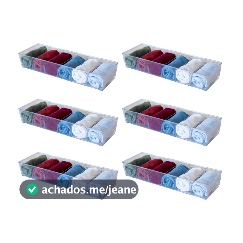 Kit 6 Colmeia Organizadora em Acrílico para Gavetas Calcinha Meia C/Divisória Roupinhas de bebe Body