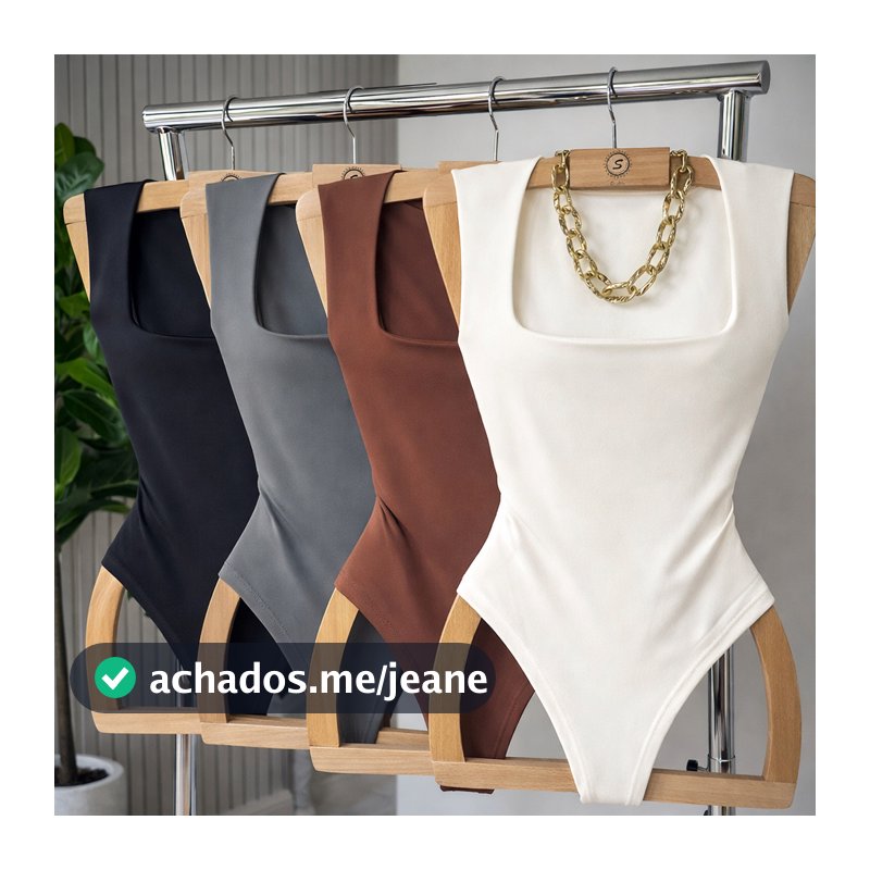 KIT 3 BODY FEMININO REGATA SUPLEX DECOTE QUADRADO FORRO DUPLO