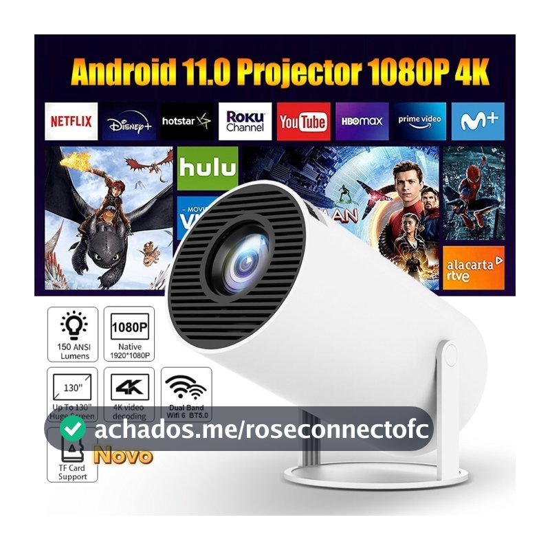 Projetor 4K HD 150 Polegadas Celular, Tv B0x, Xbox, PS, Pc, Wifi HY300  Magcubic Envio Imediato