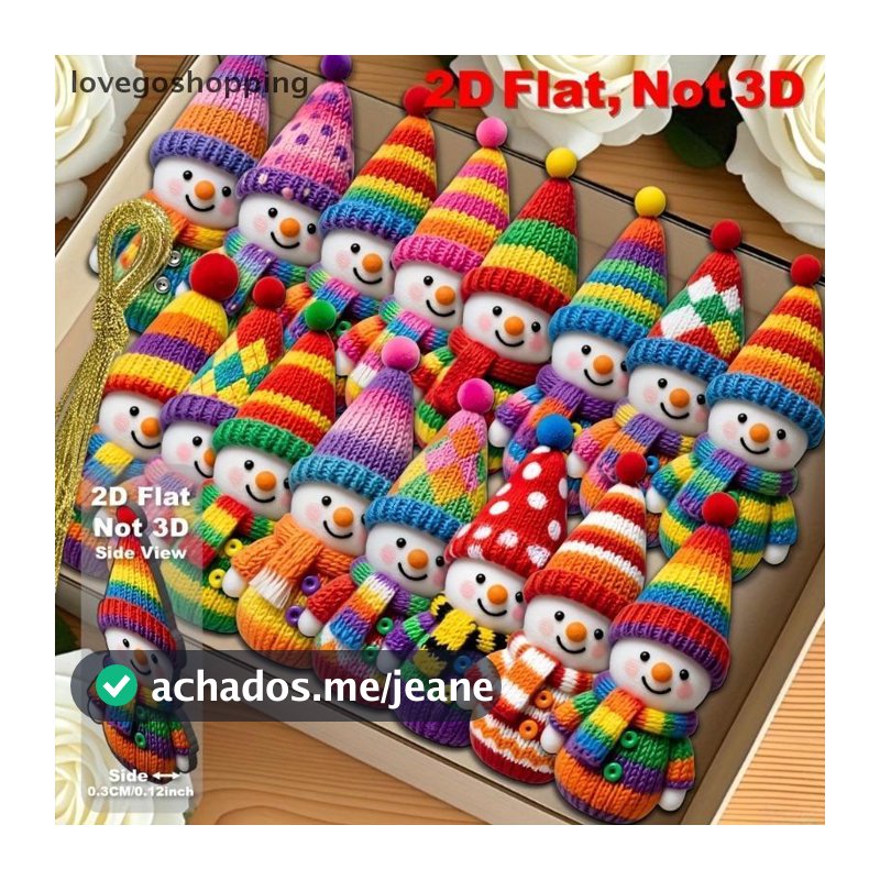 [lovego] Pingentes De Boneco De Neve De Natal Em Cor 2D Madeira Desenho Animado Enfeite De Árvore DIY Casa Festa De Ano