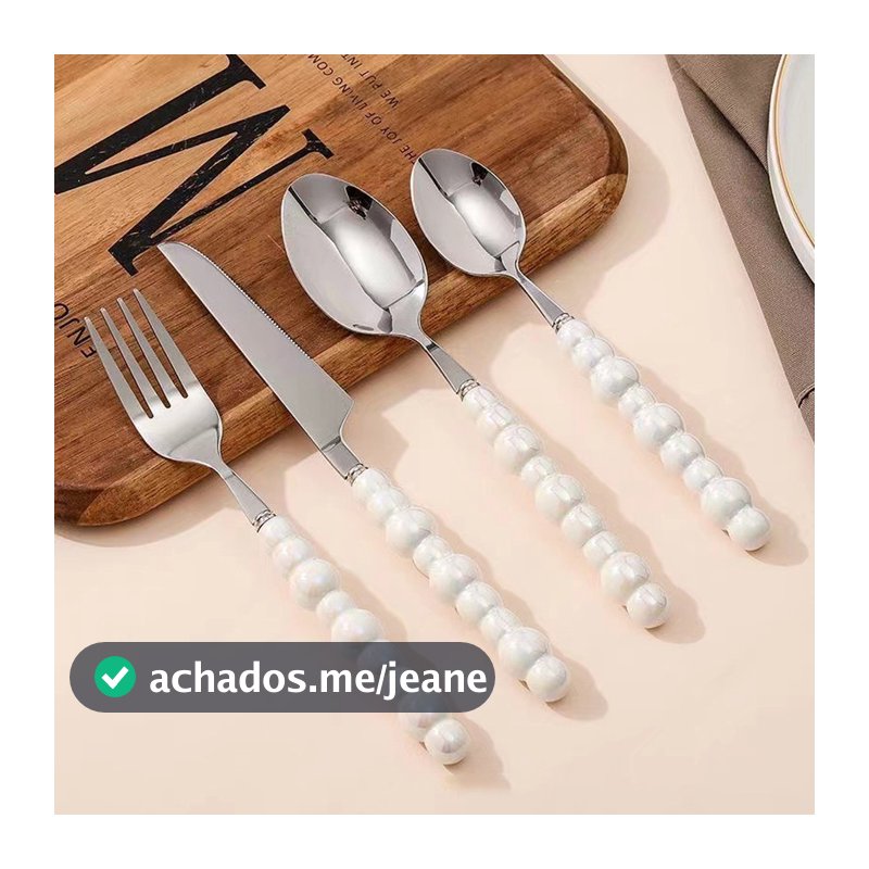 Conjunto De Talheres Criativos Em Forma De Pérola , 4 Unidades , De Bife 304 , Garfo De Sobremesa E Colher Com Alça De C