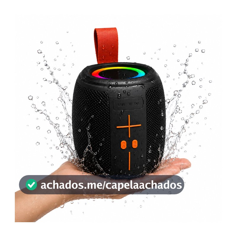 Caixa Caixinha De Som Bluetooth Pendrive Fm Sd Portátil 50w Preto Ipx4