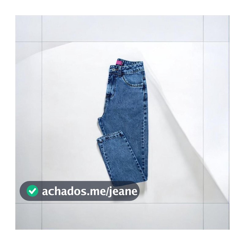 Calça MOM Jeans Feminina Marmorizada 100% Algodão Cintura Alta