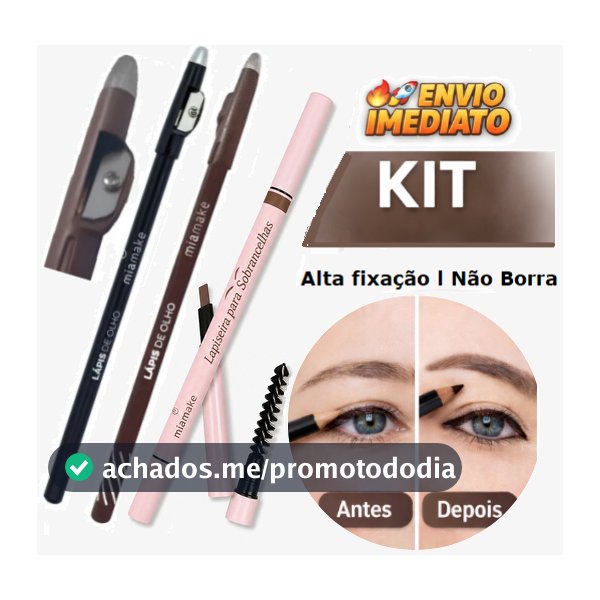 Kit Lápis Olho e Sobrancelha Preto, Marrom e Universal | 2 ou 3 Unidades | Mais Vendido | Envio Imediato
