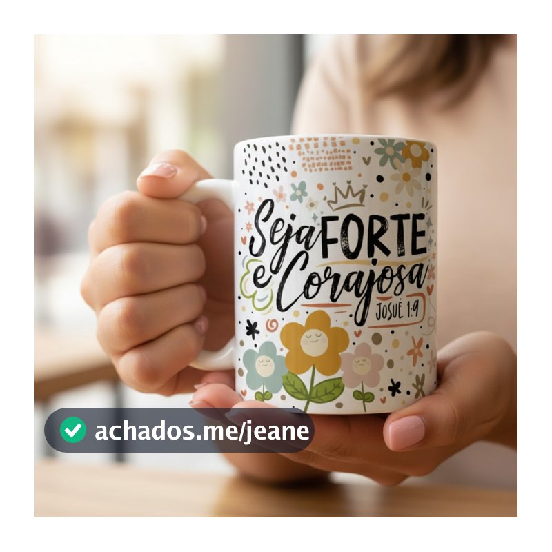 Caneca Personalizada com Frase Motivacional Porcelana para Presente Versículo Bíblico
