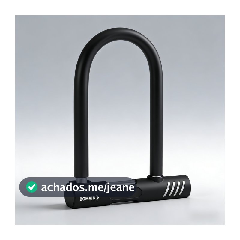 Trava Em U Cadeado Moto E Bike Antifurto Aço Carbono Reforçado Chave Curva 200x130mm com 2 Chaves