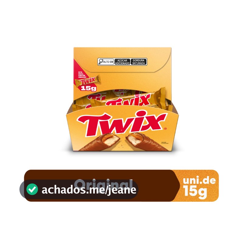 Chocolate Twix Original 30 Unidades de 15g