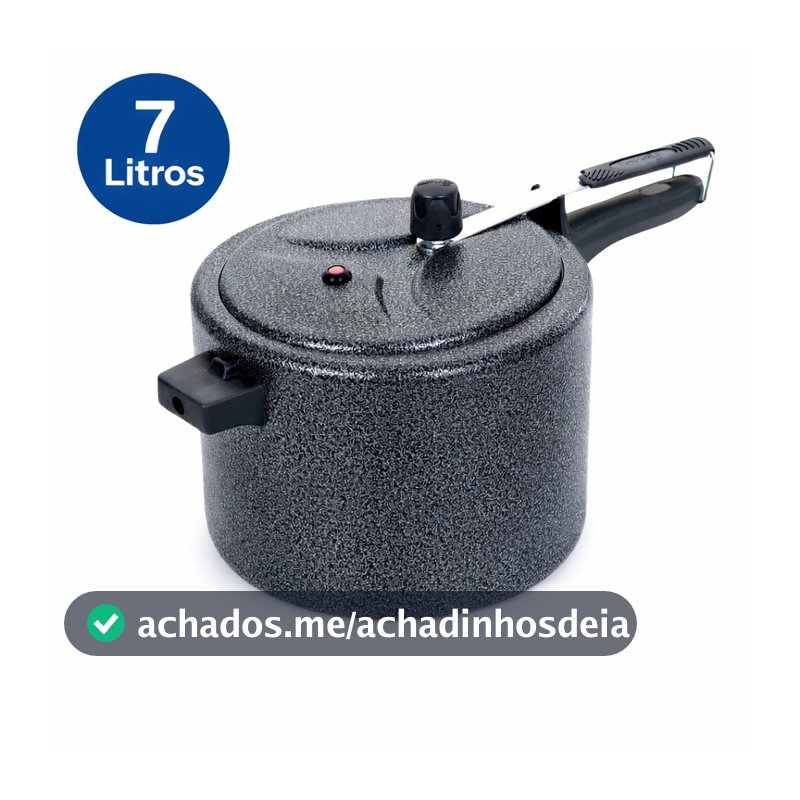 Panela de Pressão Preta 7L com Certificação Inmetro