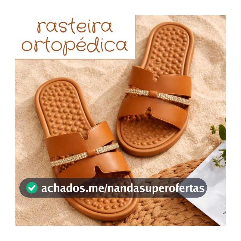 Sandália Feminina Flat Rasteira Ortopédica  Rasteirinha Tendência Dia a Dia Blogueira Florear