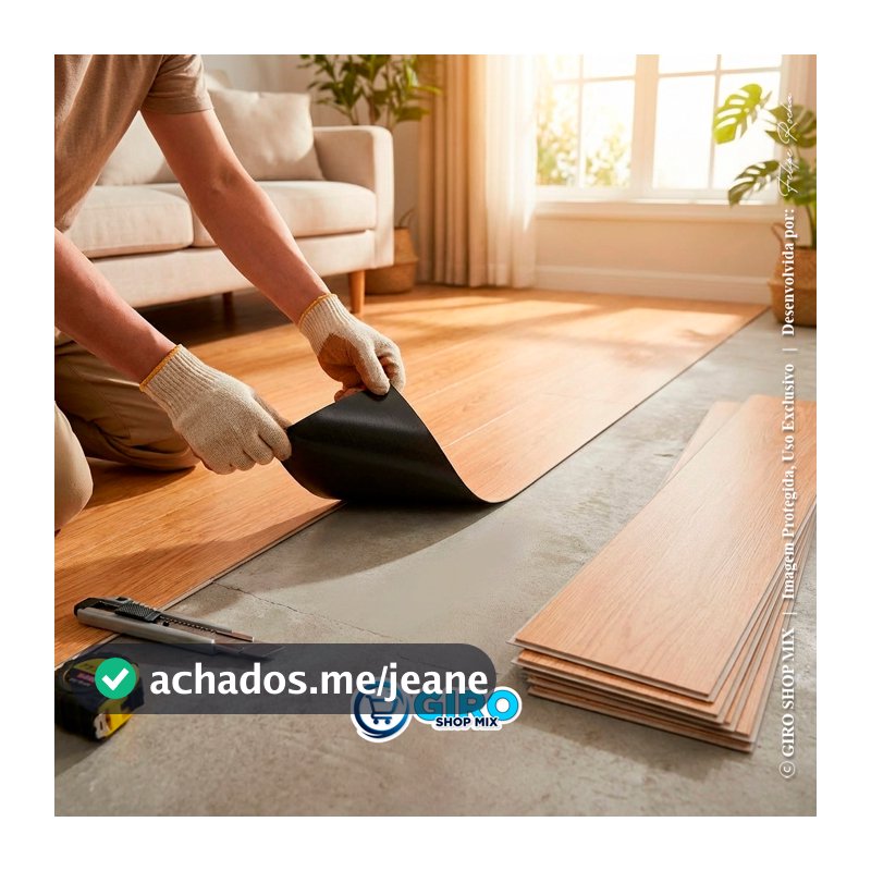 Piso Régua Vinílico Revestimento de Chão Madeira Autocolante Lavável ate 5m²