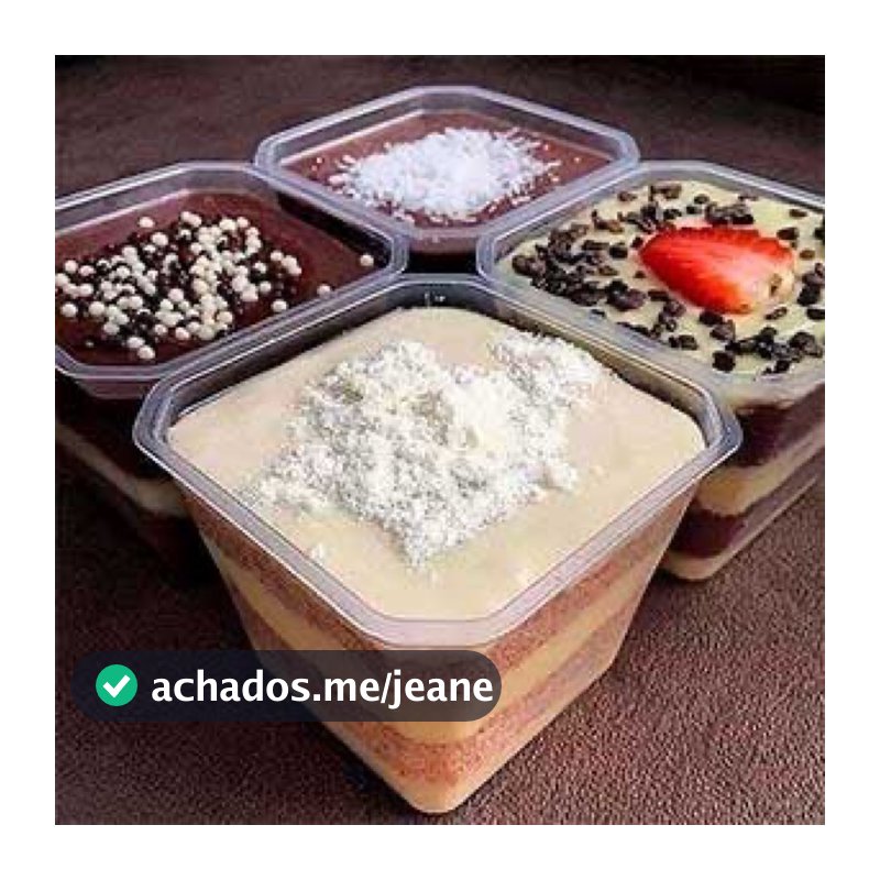 40100un Pote Quadrado 250ML com Tampa bolo de pote e doces - Prafesta