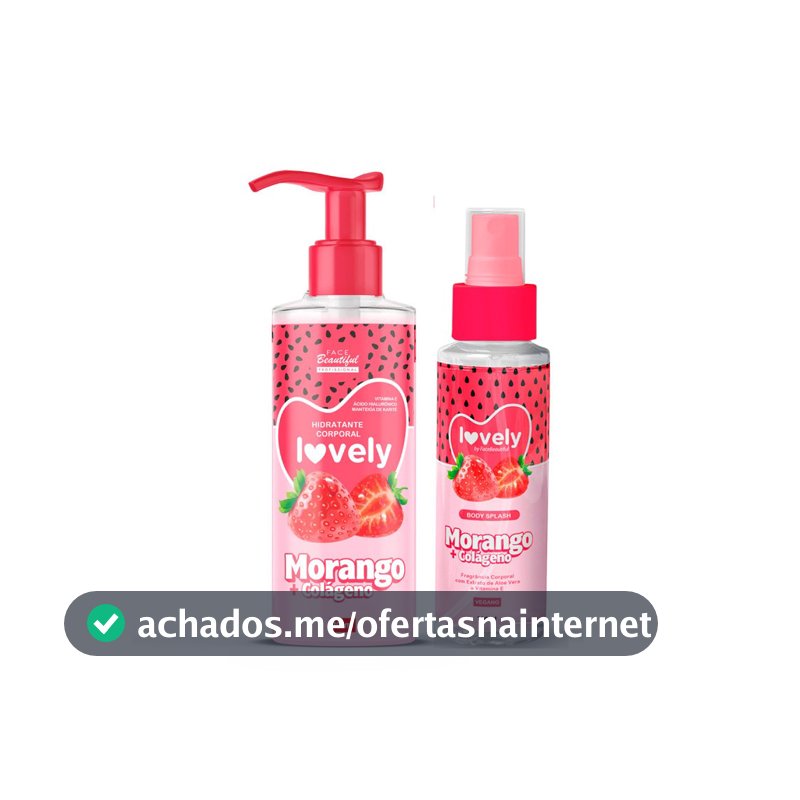 Kit Perfuma Hidratante Corporal e Body Splash Fruta Lovely Face Beautiful
