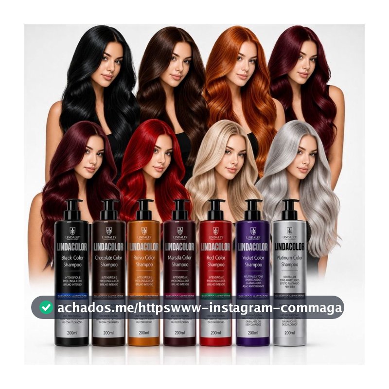 Shampoo Tonalizante Escurecedor S/ Amônia 100% Natural Lindacolor
