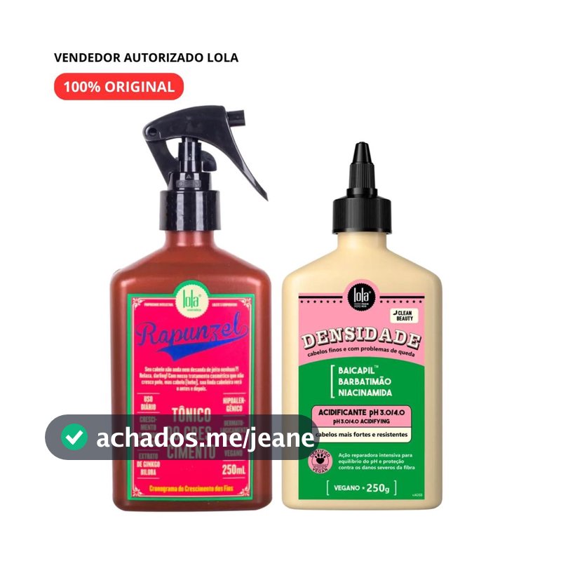 Kit Crescimento e Saúde – Tônico Rapunzel 250ml + Acidificante 250g Lola Cosmetics