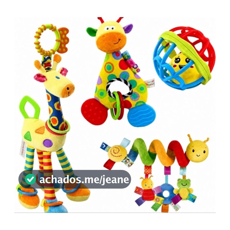 Mobile Pelúcia Com Chocalho Mordedor Brinquedo Sensorial Menina Menino