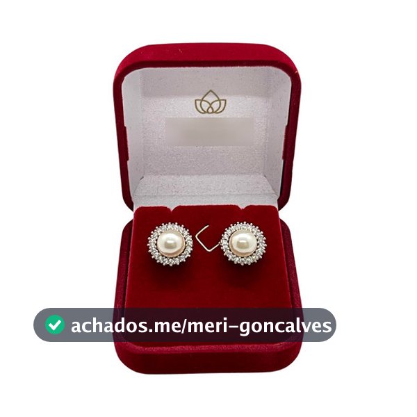 Brinco Folheado a Ouro Aro Zircônia Meia Pérola - Semijoia Fina