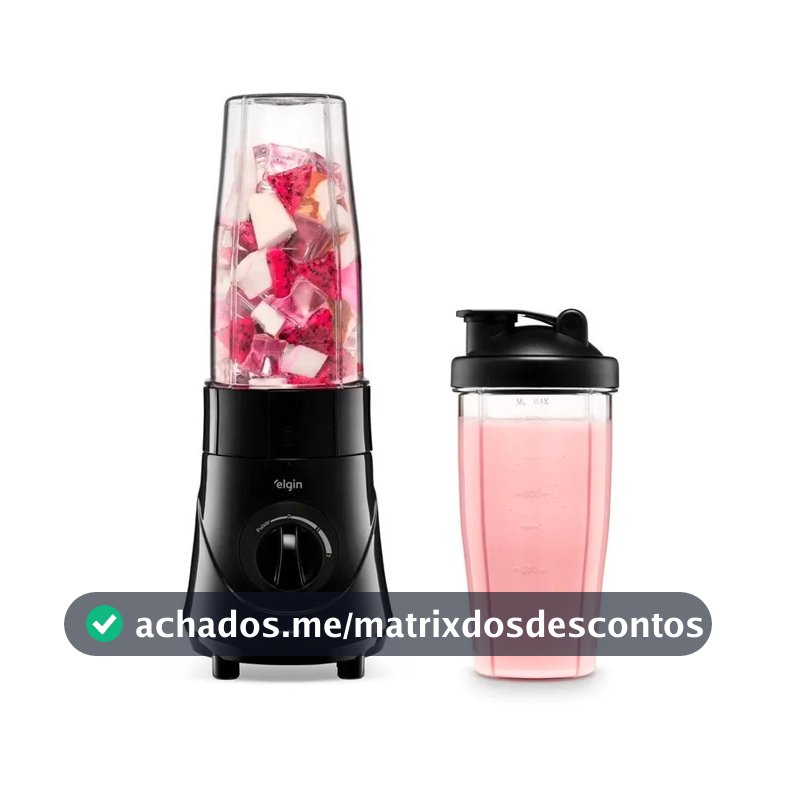 Liquidificador Portátil Blender Elgin Daily Blend 350w 750ml 2 Copos Preto