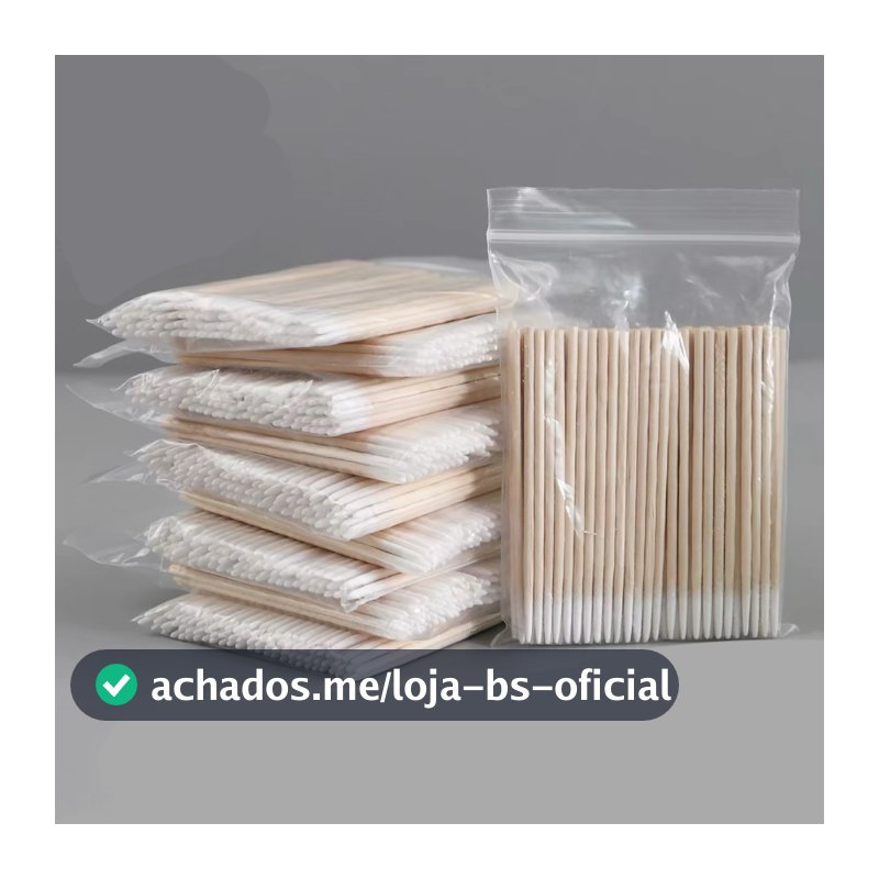 Kit 100-1000 Palitos Com Algodão De Limpeza Alinhamento Henna Micropigmentação Unha Boca