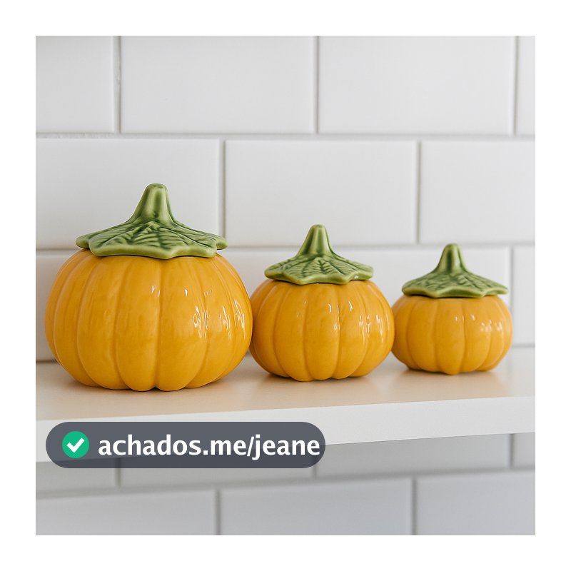 Kit 3 Moranga Em Cerâmica Com Tampa Decoração Casa Cozinha Recipiente