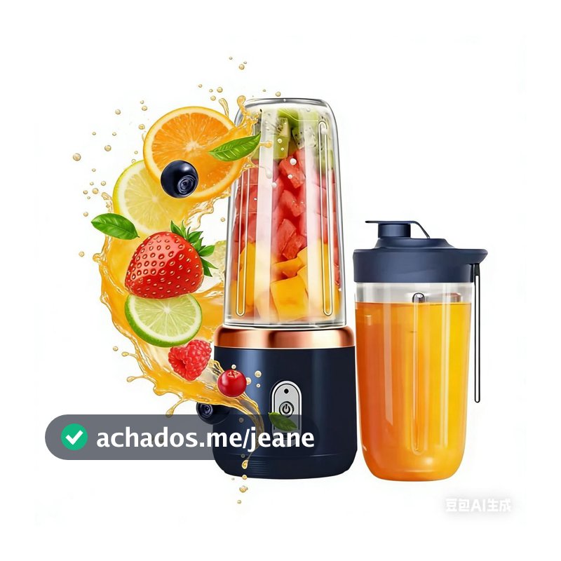 Mini Liquidificador Espremedor Portátil Elétrico De Suco De Alimentos Misturador Leite Smoothie 400ML 6 Lâminas