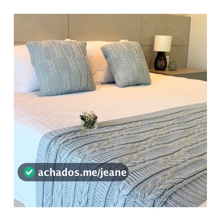 Kit Manta Peseira de Tricô + 2 Capas de Almofada para Cama e Sofá Cama Casal Queen King Decoração RA