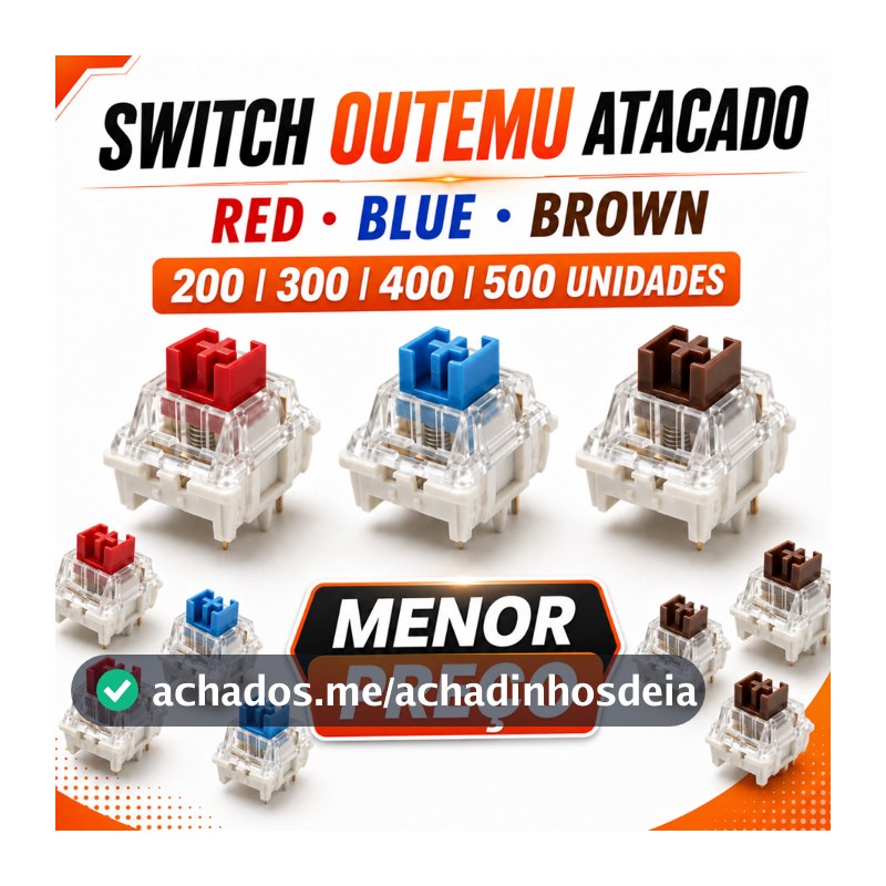 Kit Switch Outemu Atacado 200 300 400 ou 500 Unidades Red Blue Brown Teclado Mecânico