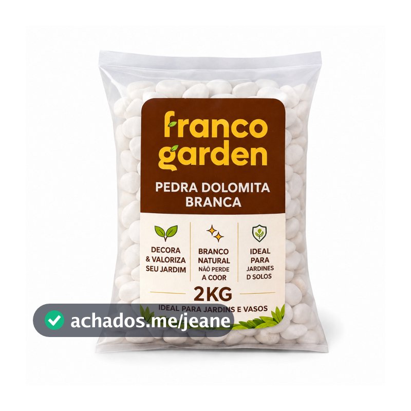 Pedra Dolomita Branca Seixo Decorativa para Vasos e Jardins Ornamentais - Pacote de 500g ou 2kg
