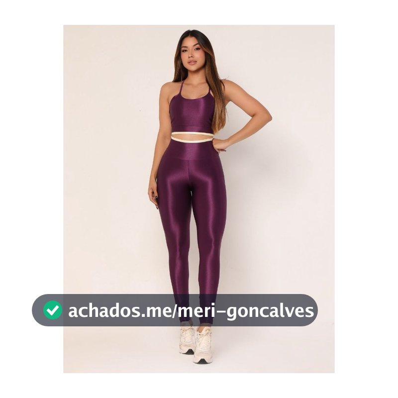 Conjunto Fitness em Canelado Poliamida Calça Legging e Top Feminino Academia