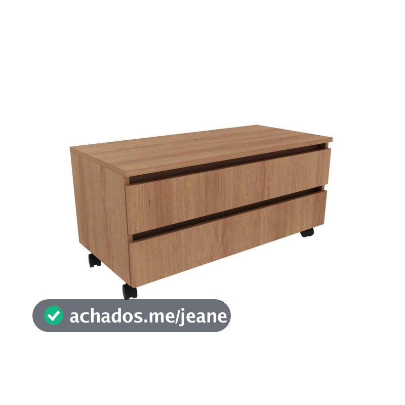 Balcão Gabinete Gaveteiro Multiuso 80 cm 2 Gavetas 4 Rodízios Para Banheiro Marrom Madeira