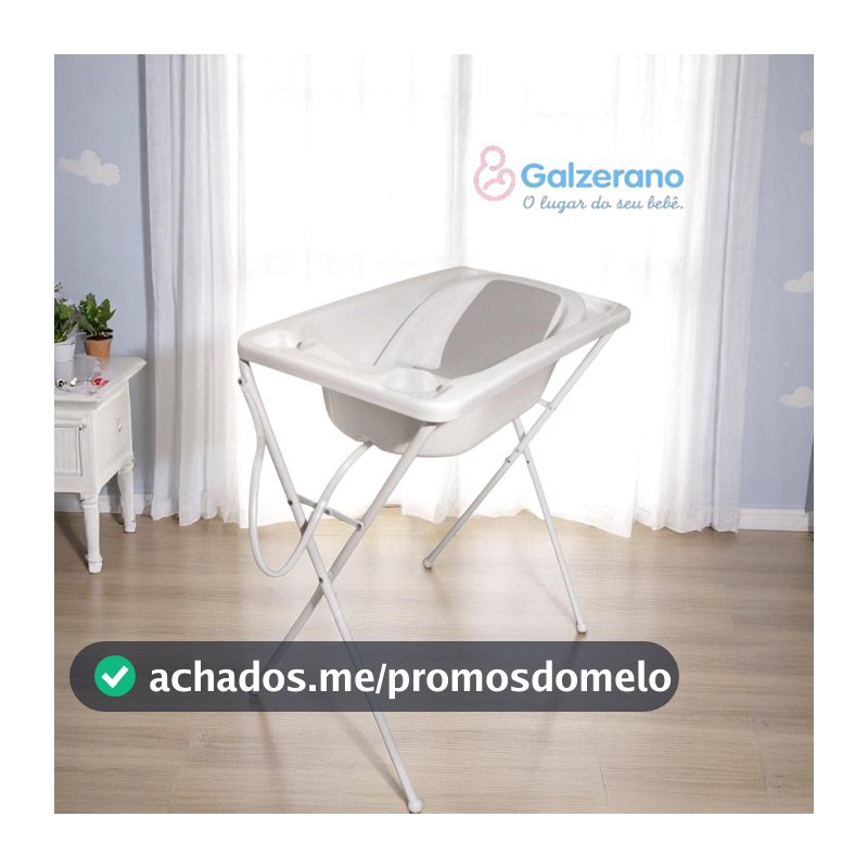 Banheira Para Bebê Galzerano Acqua Trio Branca Até 20Kg Com Suporte