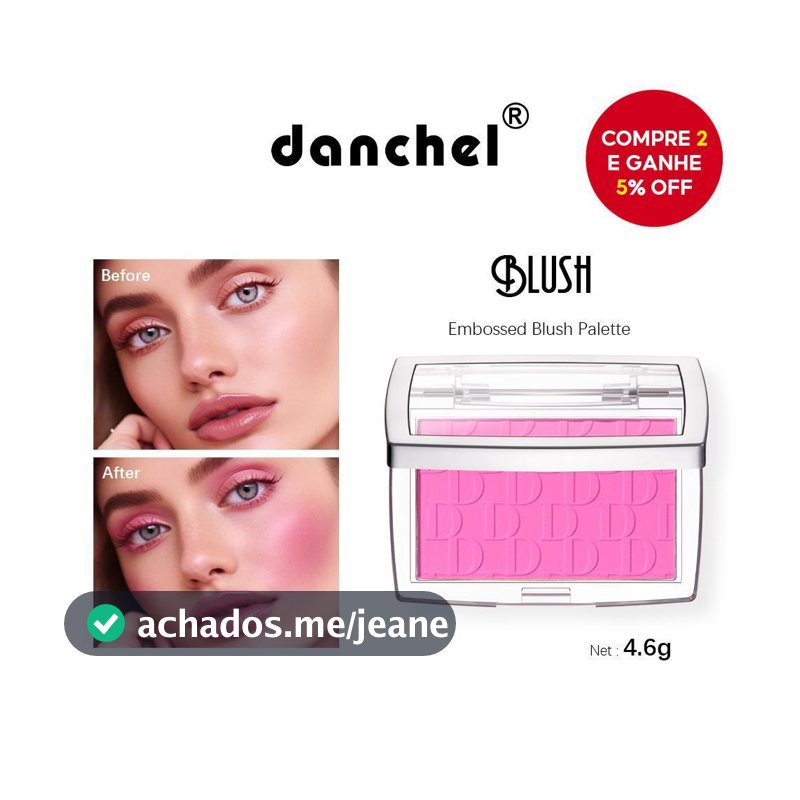 Nova Paleta de Blush Estampada e Trendy com Alta Pigmentação em Tons de Rosa Coral para Maçãs do Rosto - Cosméticos