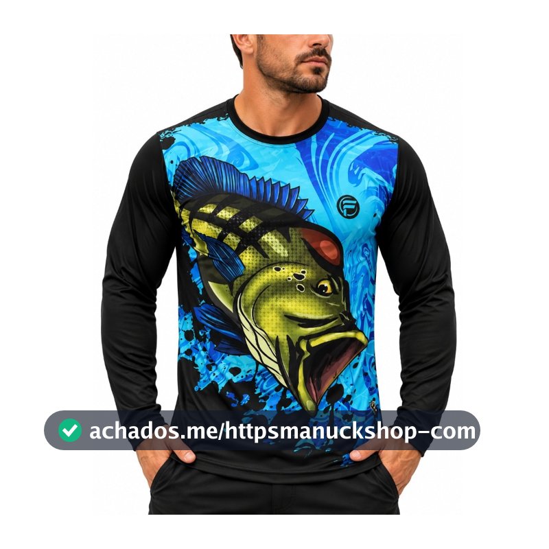 Camisa de Pesca Proteção Solar Uv50 Lançamento Blusa Com Tecido Dry fit Camiseta Peixe DE Pescaria