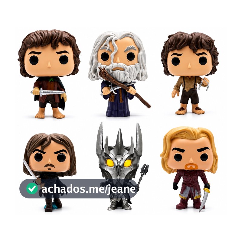 Bonecos Colecionáveis Action Figure O Senhor dos Anéis - Frodo, Aragorn, Theoden, Gandalf, Sauron