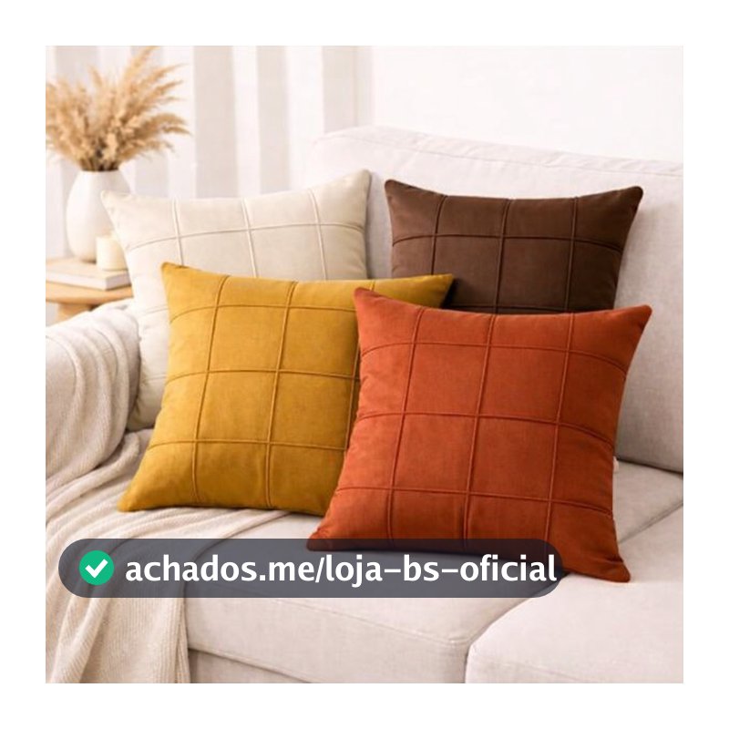 kit 2 Capa de Almofada Decorativa C/ Ziper 45cm x 45cm Suede Aveludada Sem Enchimento Natalina