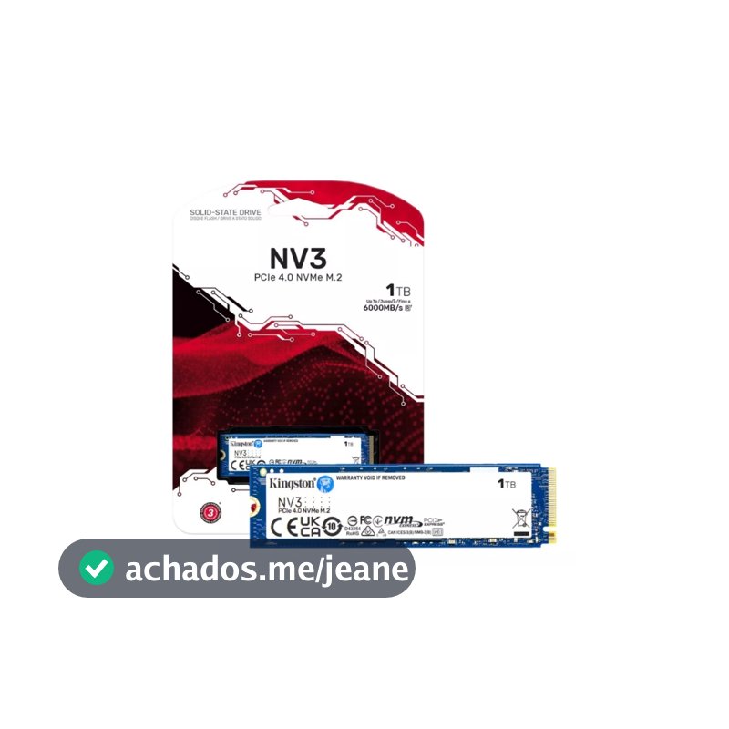 SSD M.2 NVMe Kingston NV3 1TB - Ultra Velocidade para Seu PC ou Notebook!