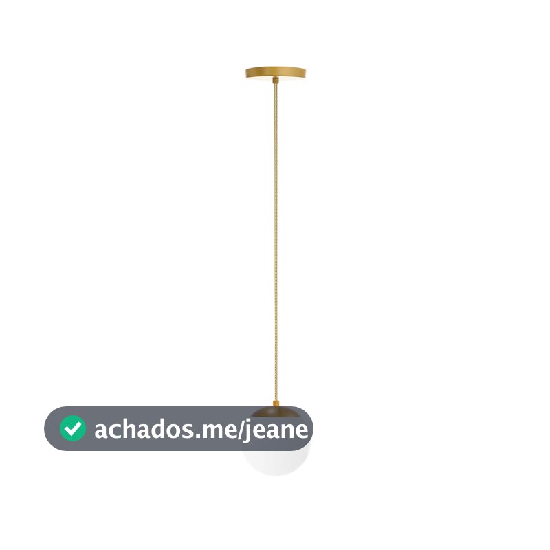 Pendente Lustre Luminária Globo Stuttgart Dourado Fosco De Teto Fio Regulável para Cozinha, Sala, Quarto Escritório