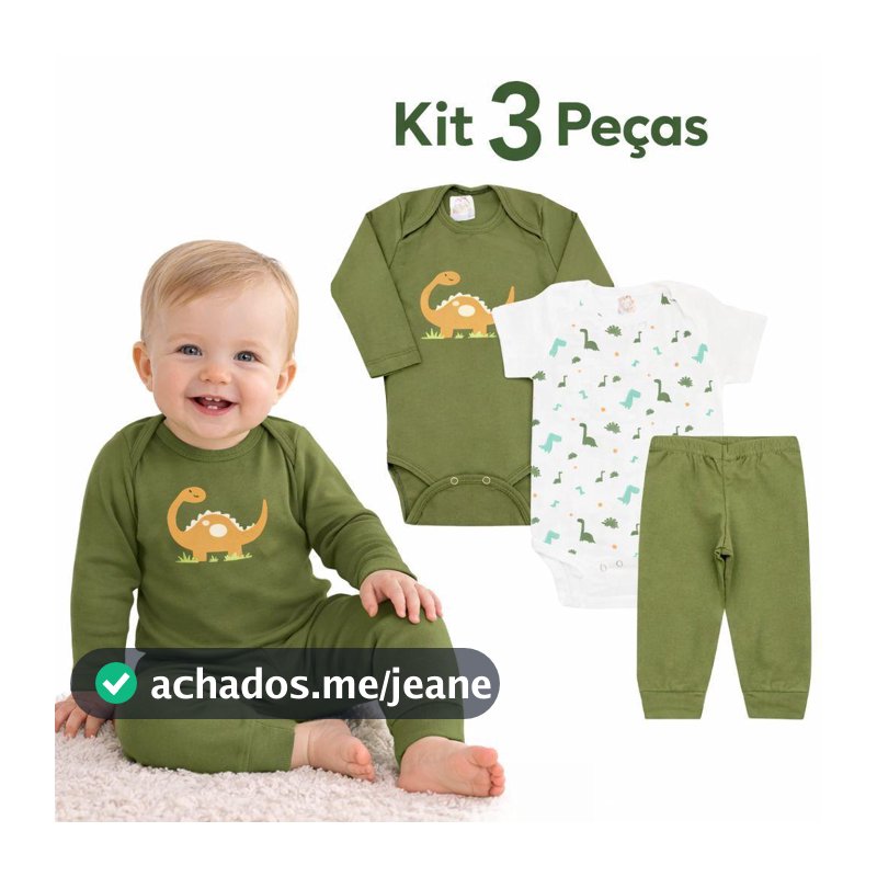 Kit Body Bebê 3 Peças Para Bebê Conjunto de Bebê Menino