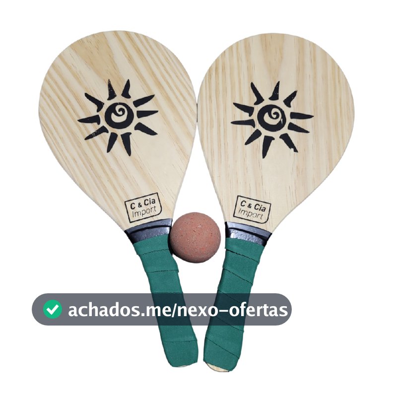 Kit Jogo Frescobol Tênis De Praia 2 Raquetes Madeira + Bola