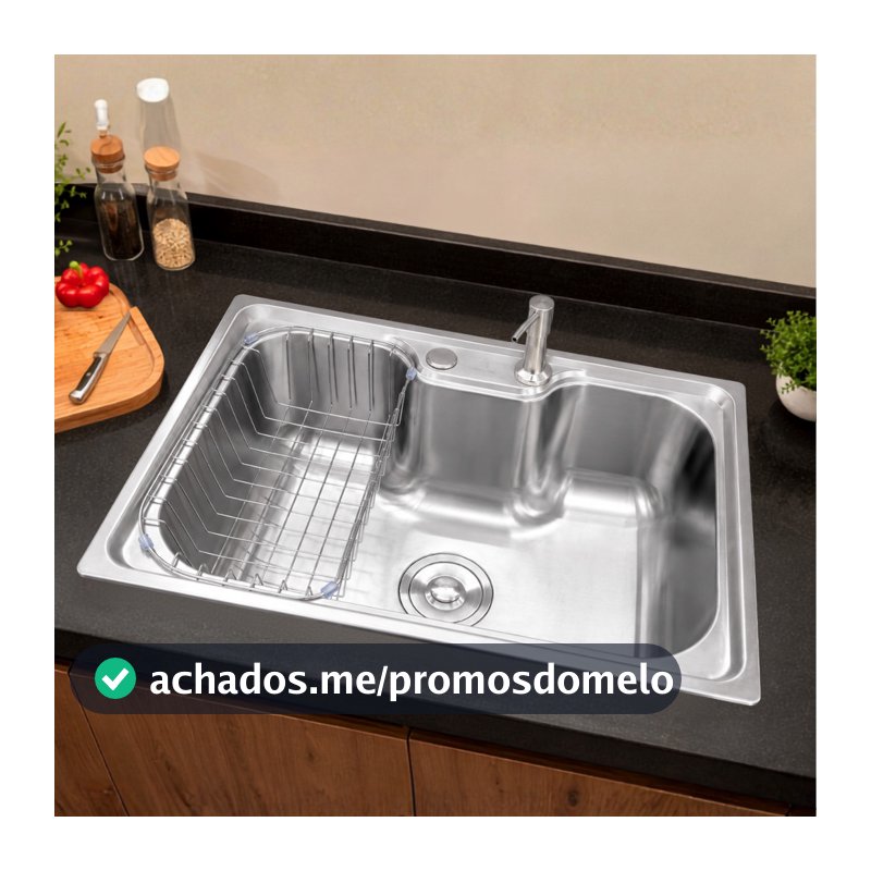 Cuba Gourmet Aço Inox 304 60x42cm Pia Cozinha Com Acessórios