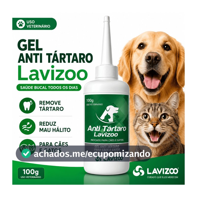 Anti Tártaro Lavizoo para Cães e Gatos 100g Remove Tártaro e Mau Hálito