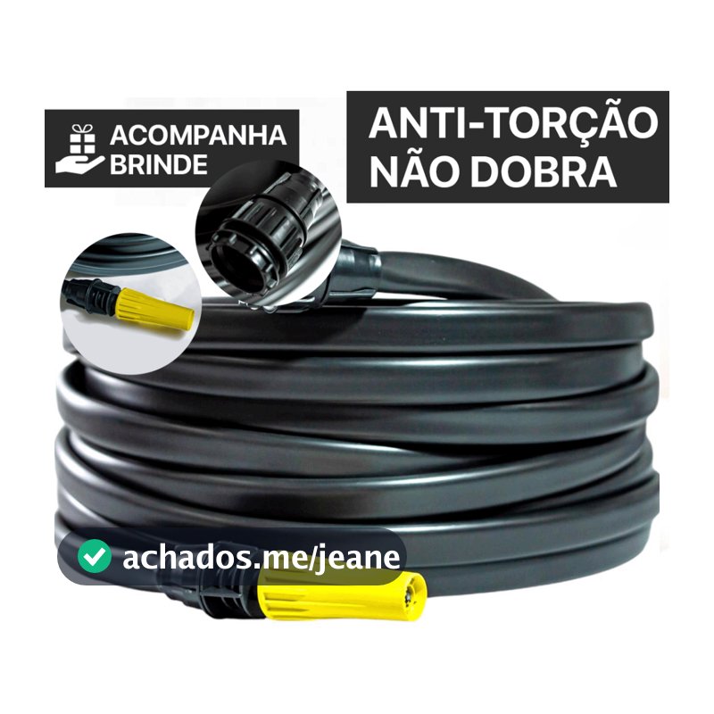 Mangueira Antitorção Resistente e Reforçada Preta para Jardim