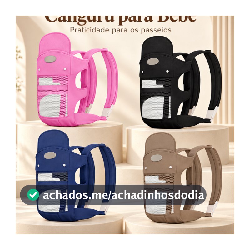 Canguru Bebê Ergonômico 3 em 1 com 3 Posições Conforto para Passeios-A-294