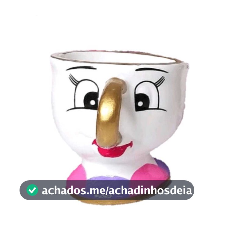 Xícara Zip Em Cerâmica Personagem A Bela E A Fera Disney