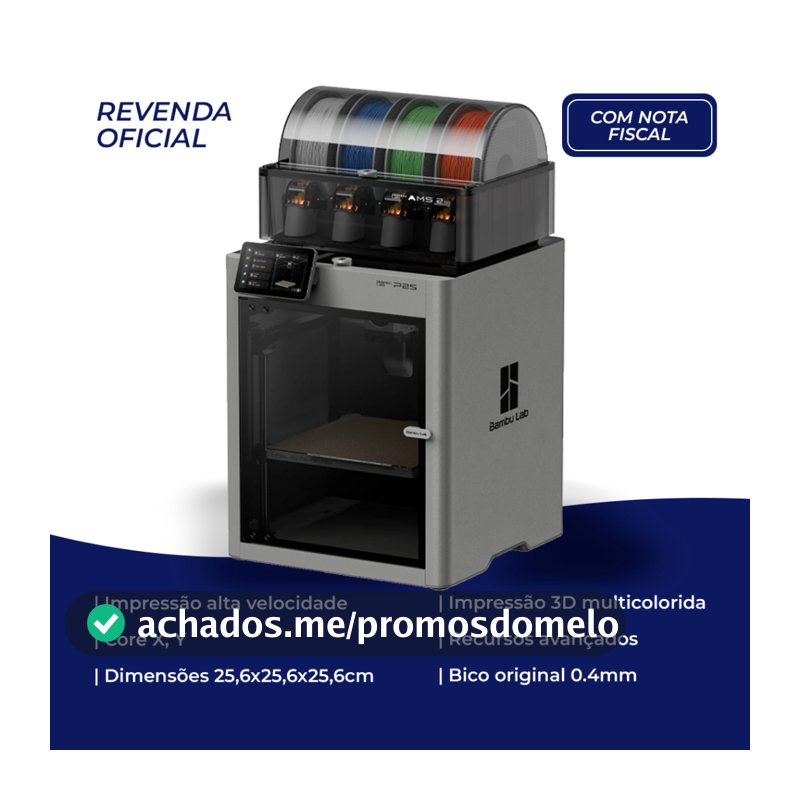 Impressora 3D Bambu Lab P2S + AMS 2 Pro (Combo) + Nota Fiscal + Suporte